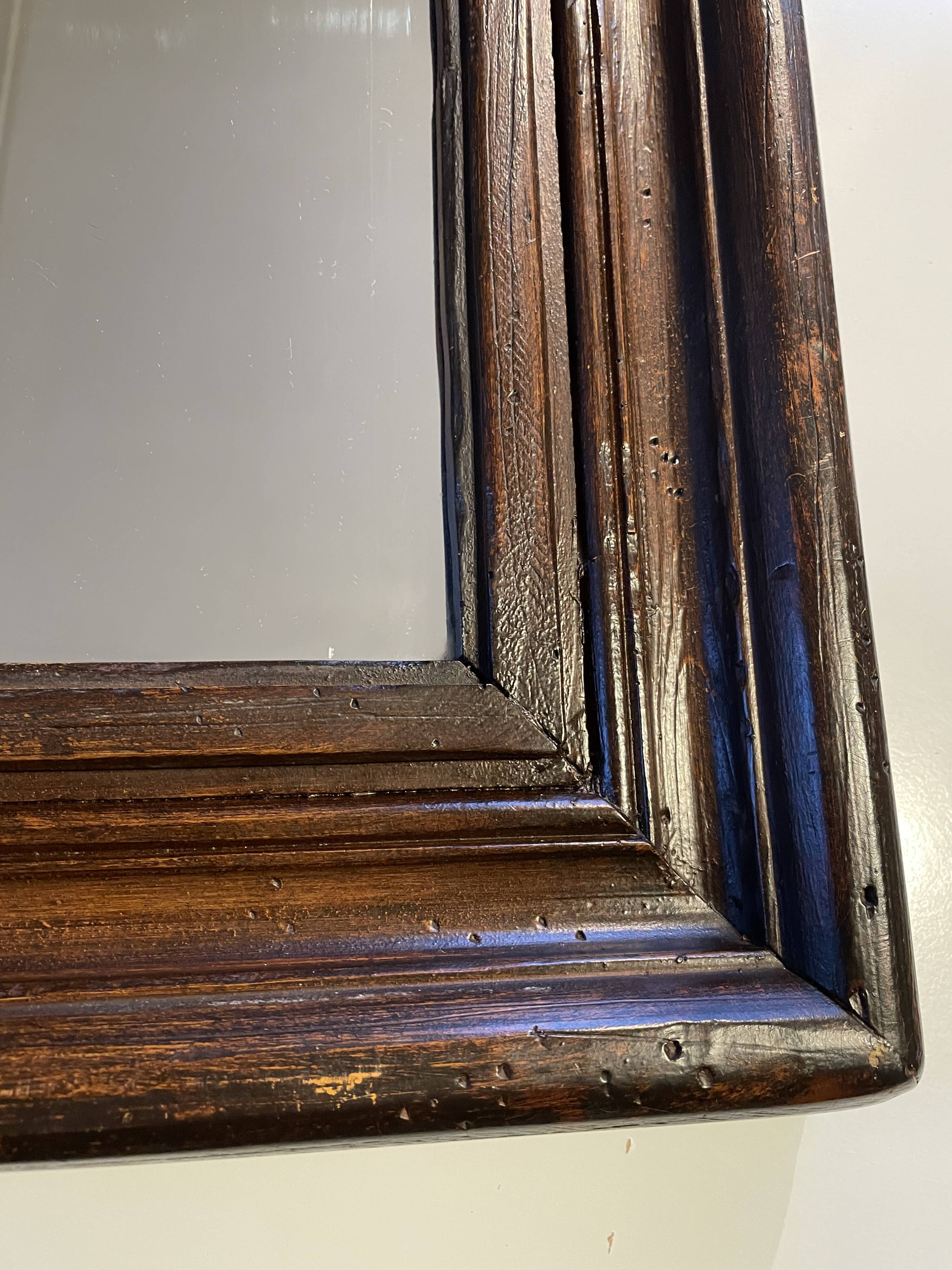 Miroir ancien en bois massif style Huguenot
