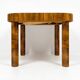 Table extensible Art Déco moderniste en noyer 1930–1944