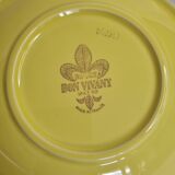 Ensemble de six assiettes creuses jaune grains de riz, "Bon vivant", Gien, 21 cm