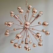 Lustre Sputnik en métal chromé, design Space Age, 1960