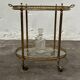 Rolling dessert trolley, brass service cart
