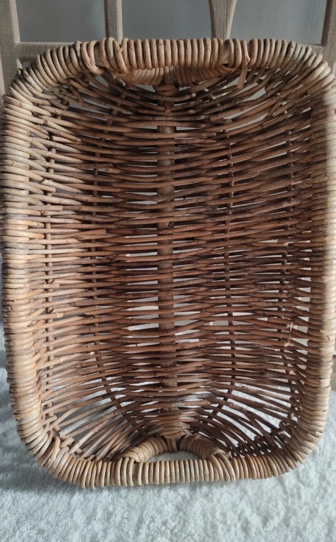 Vintage basket in braided wicker