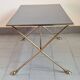 Vintage 1970 coffee table in bronze & glass with goat's foot legs 70s chic