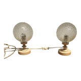Pair 2pcs Vintage GDR AKA Electric Table Night Lamp Mid-Century 70s