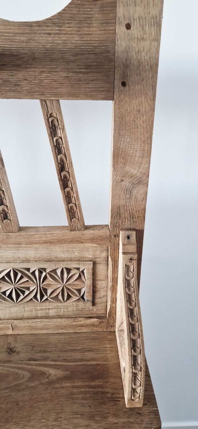 Old carved wood wall shelf