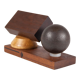 Vintage pen holder, wood paper press and metal ball