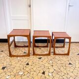 Table basse gigogne moderniste modèle "quadrille" G-Plan