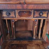 Louis Philippe secretary in oak and burr walnut