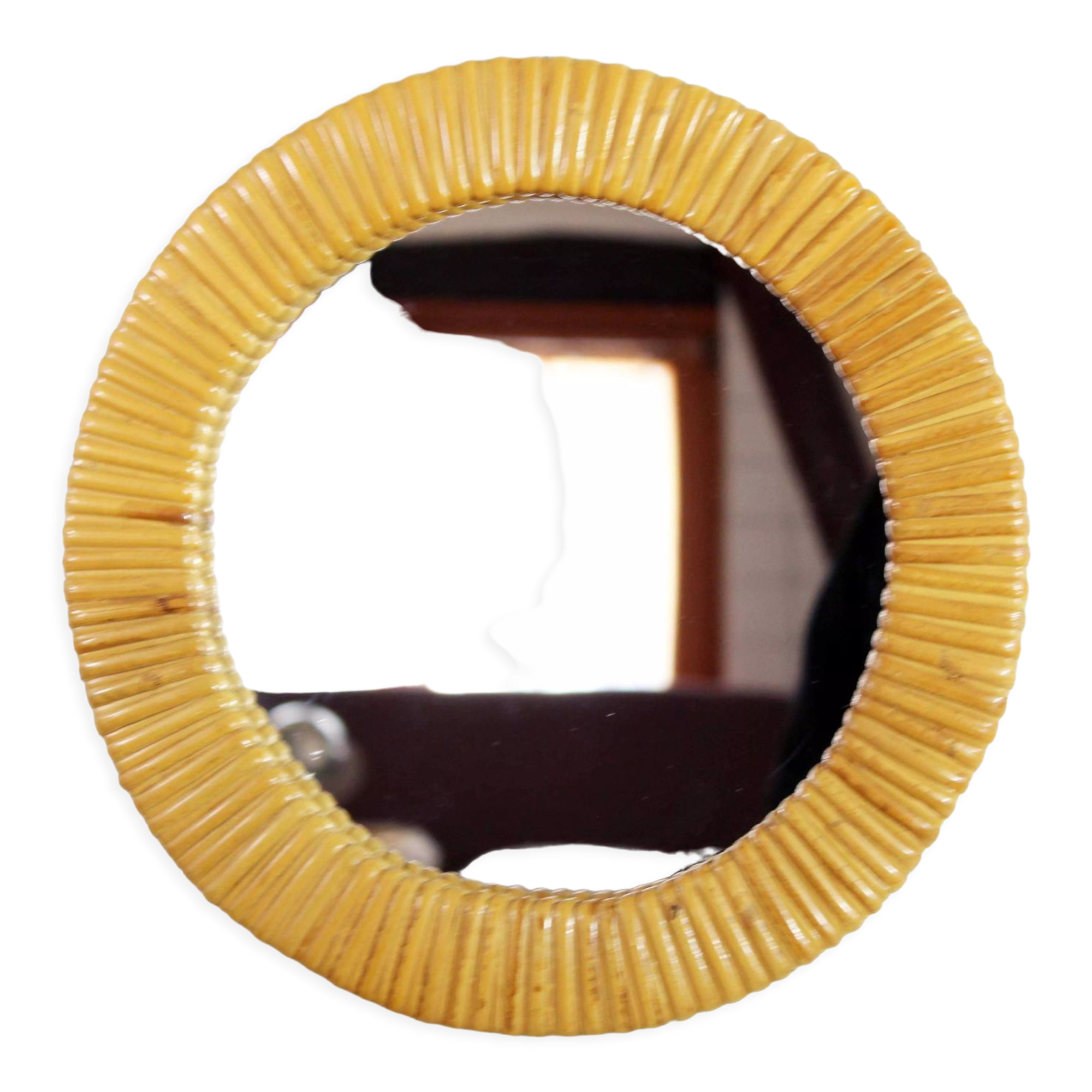 Vintage wicker mirror