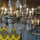 Crystal and bronze chandelier