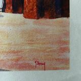 Orientalist lithograph from the 1950s