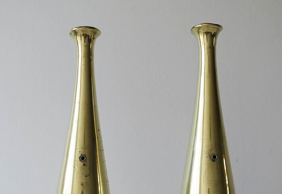 Lot of two brass soliflore vases