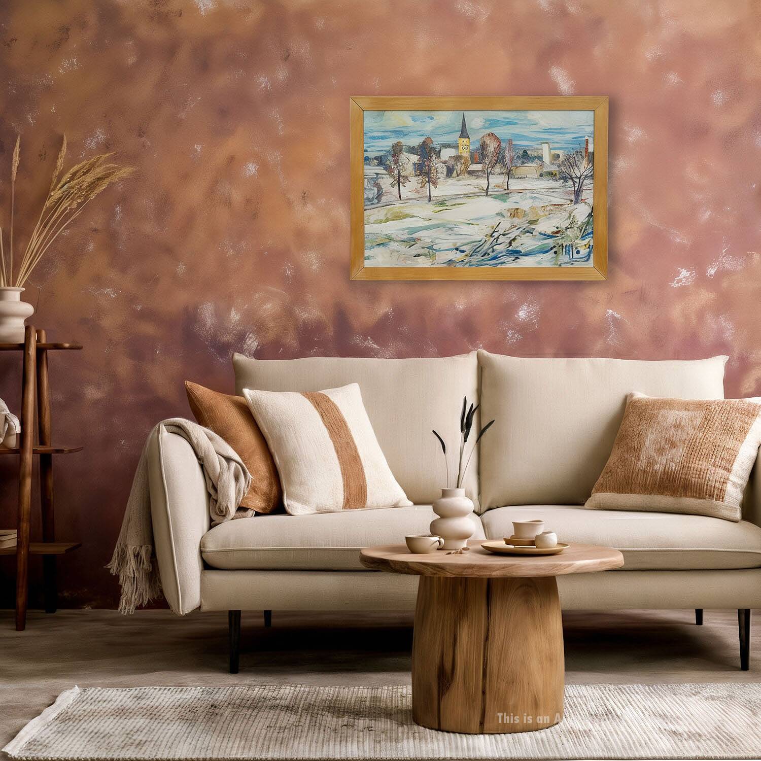 Vintage oil painting from Taufkirchen, Bavaria, Alexander Michael 1975