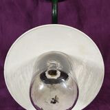 Farmyard lamp, or workshop lamp, gooseneck and shell globe
