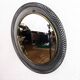 Miroir rond années 50 en métal et laiton