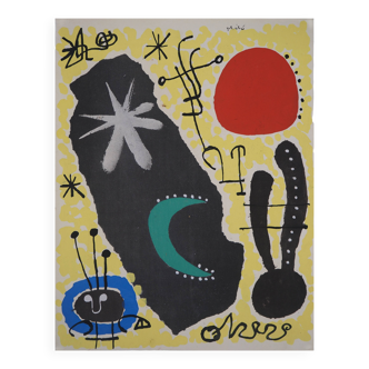Joan miro: surrealist character - original signed stencil