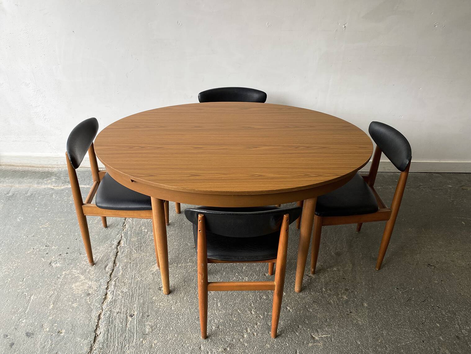 1960s Mid-Century dining table and dining chairs by Schreiber Furniture