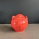 Large coral-coloured elephant teapot.