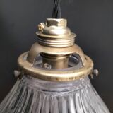 Holophane glass pendant light