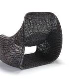 Fauteuil en rotin noir
