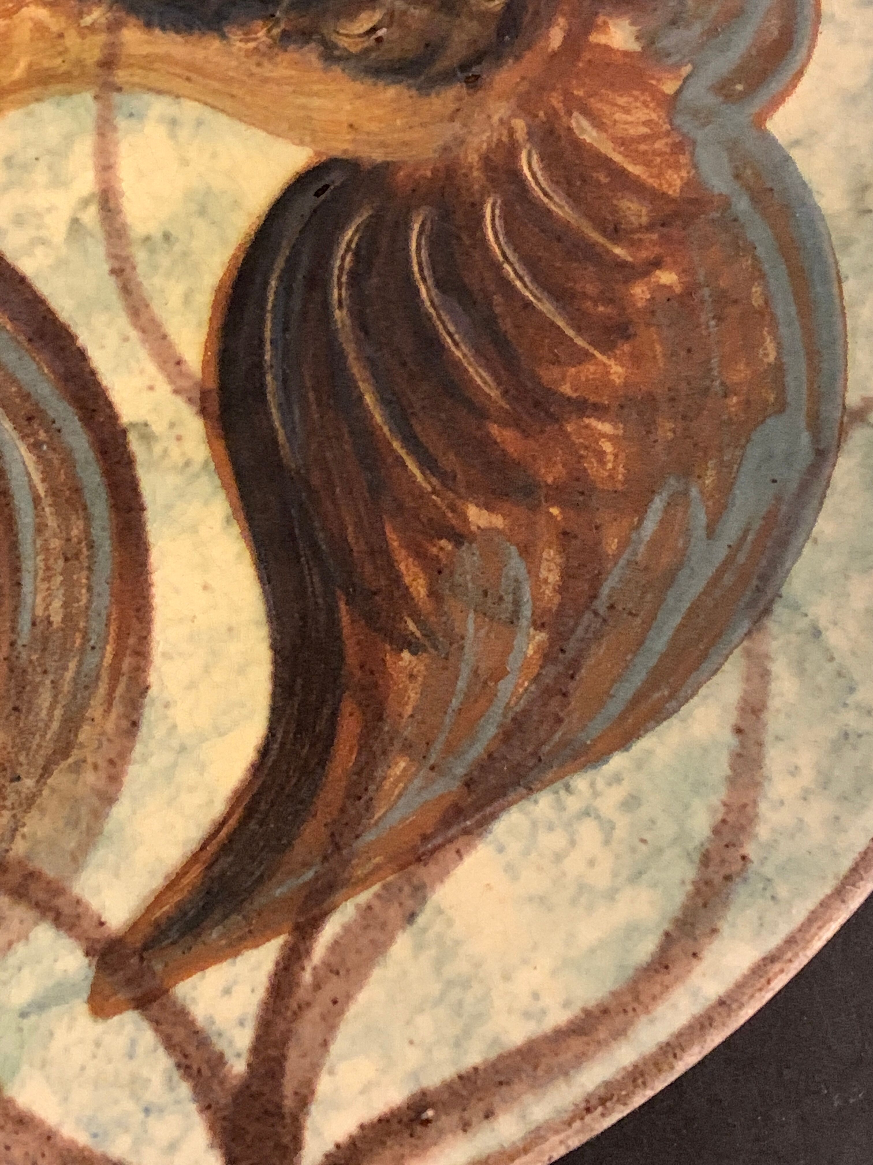 Glazed ceramic dish Puigdemont poisson, 1960