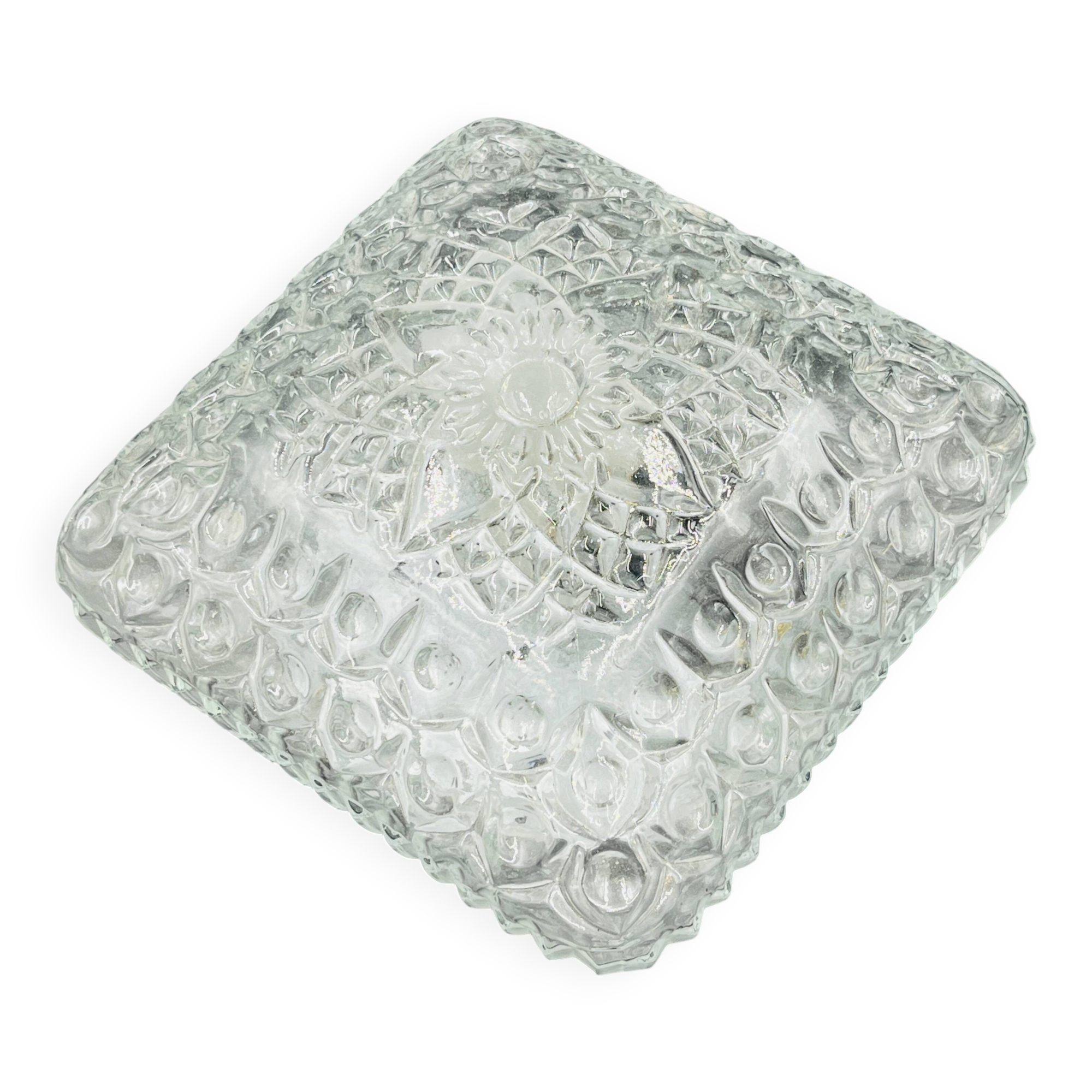 Square textured glass ceiling light Staff Leuchten vintage
