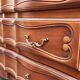 Varnished wooden chest of drawers with 3 drawers