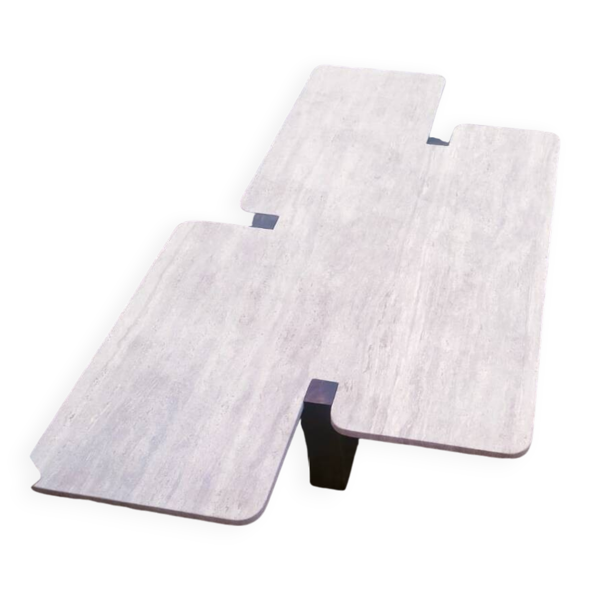 Harold travertine walnut coffee table