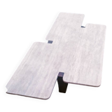 Harold travertine walnut coffee table