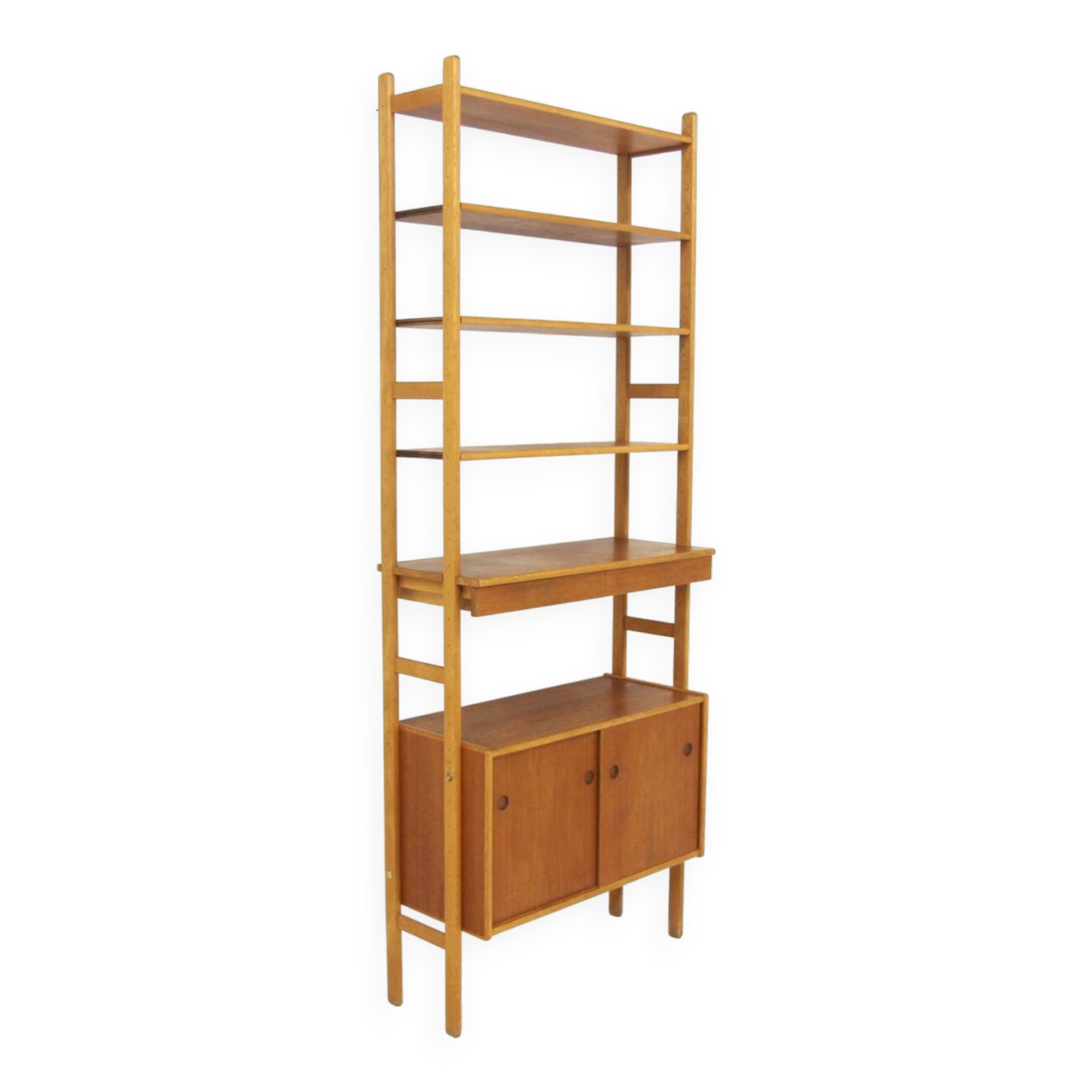 Bibliothèque scandinave en teck et en chêne, Suède, 1960