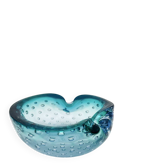 Murano Bullicante Peacock Blue Vide-Poche Vintage 60s 70s Art Glass
