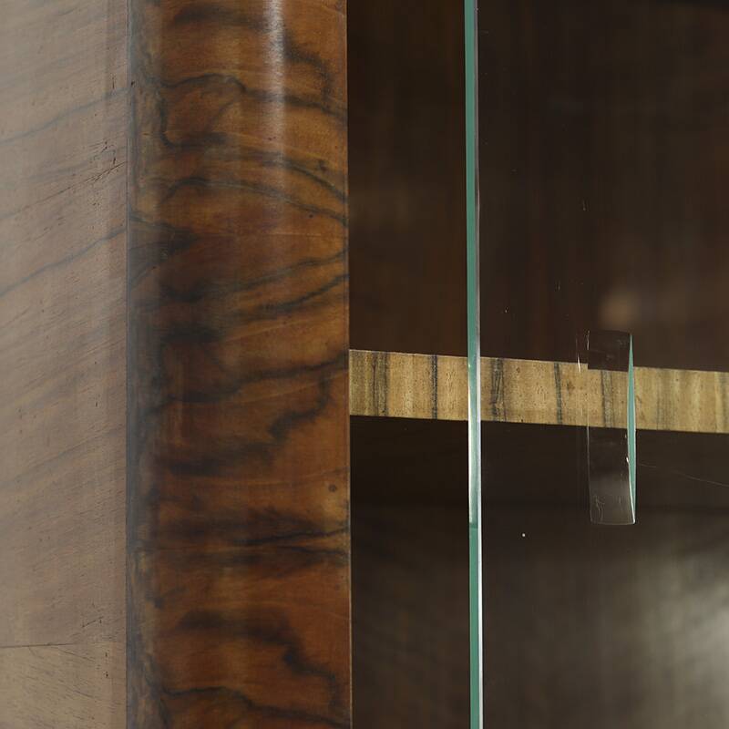 Walnut Art Deco Design Bookcase / Cabinet / Display Case