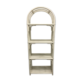 White rattan library shelf