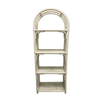 White rattan library shelf