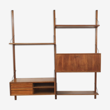 Poul Cadovius for Royal system elm wood wall unit, Denmark 1950's