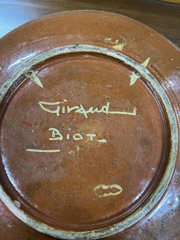 Grand plat céramique par giraud biot