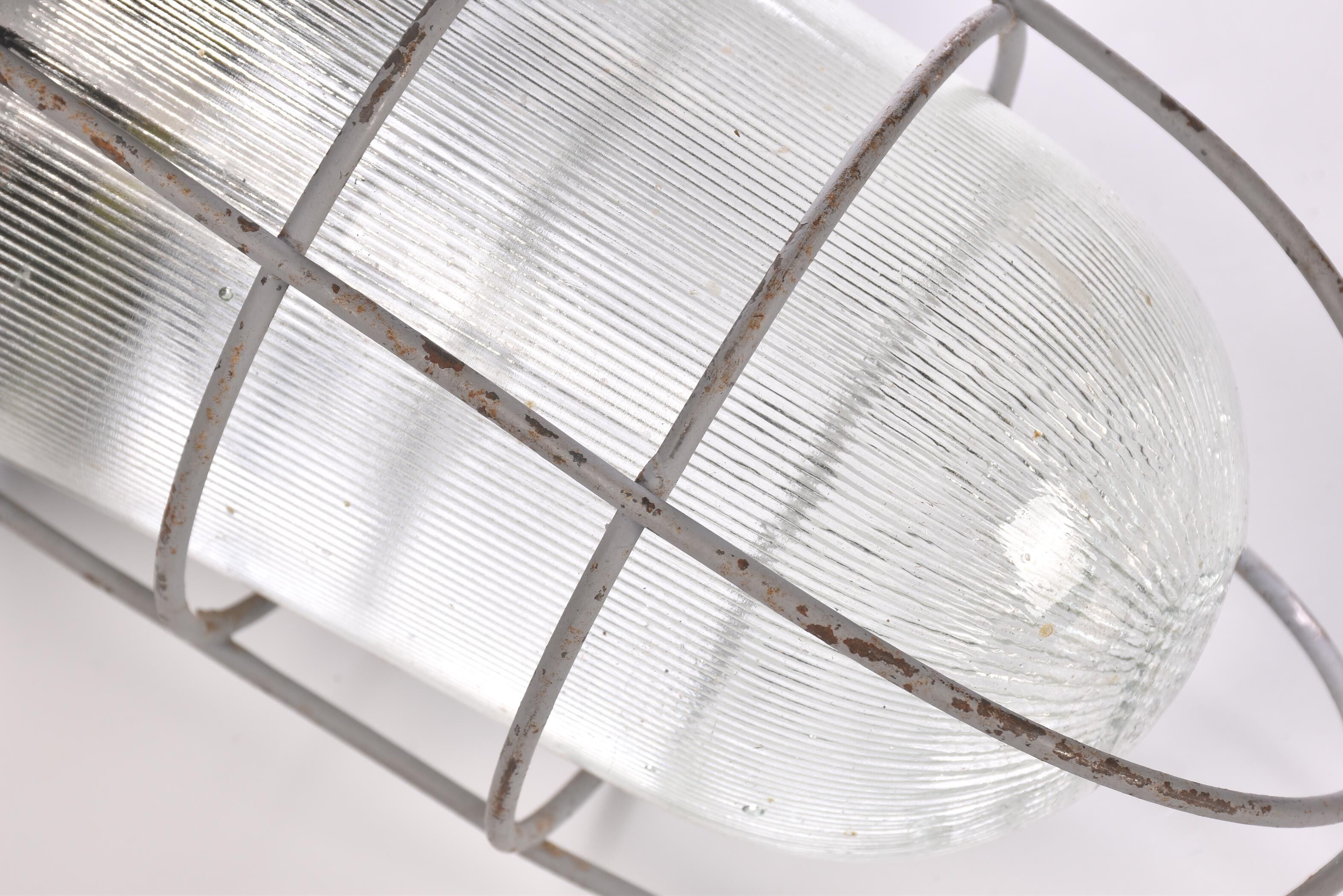 Lampe cage industrielle vintage