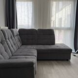 Grey mottled convertible corner sofa