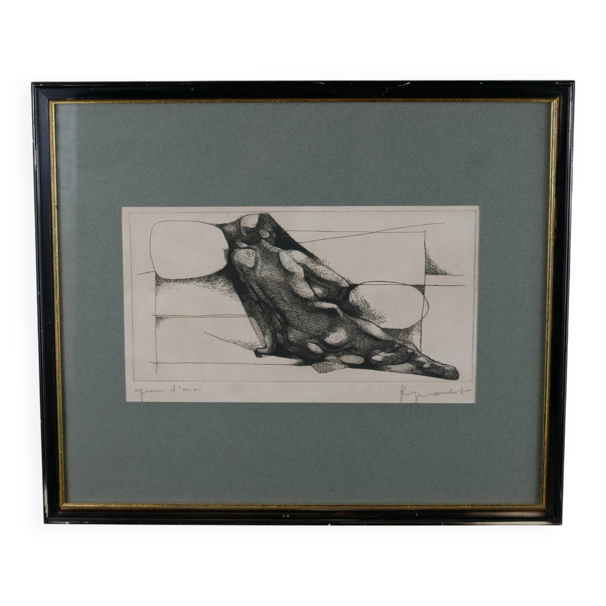Lithographie de femme George Oudot