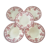 Set of five iron earth soup plates