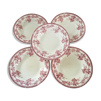 Set of five iron earth soup plates