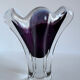 Handmade vintage Murano glass vase in mid-century modern style
