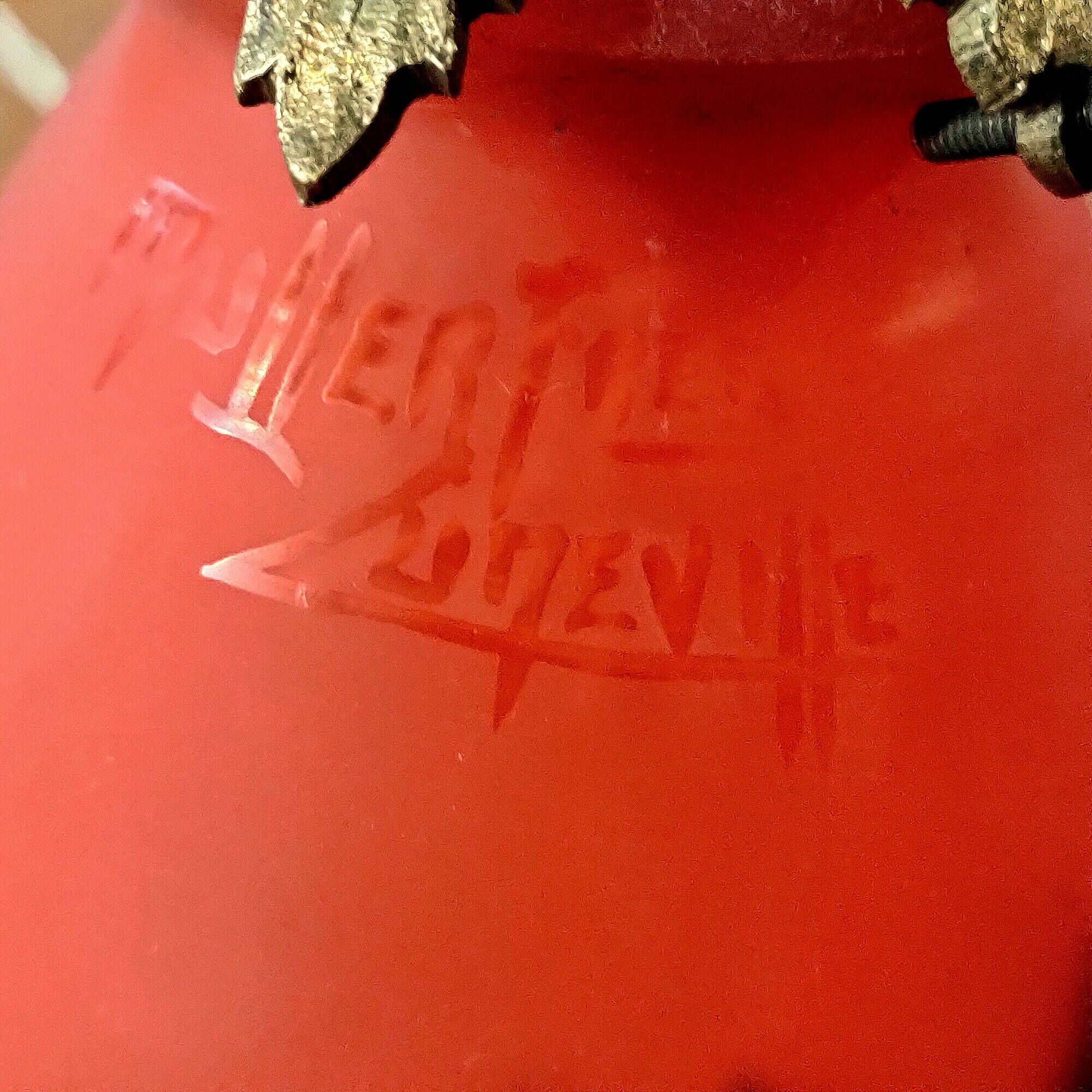 GRAND lampshade "Tulip" in glass paste signed MULLER FRÈRES LUNÉVILLE