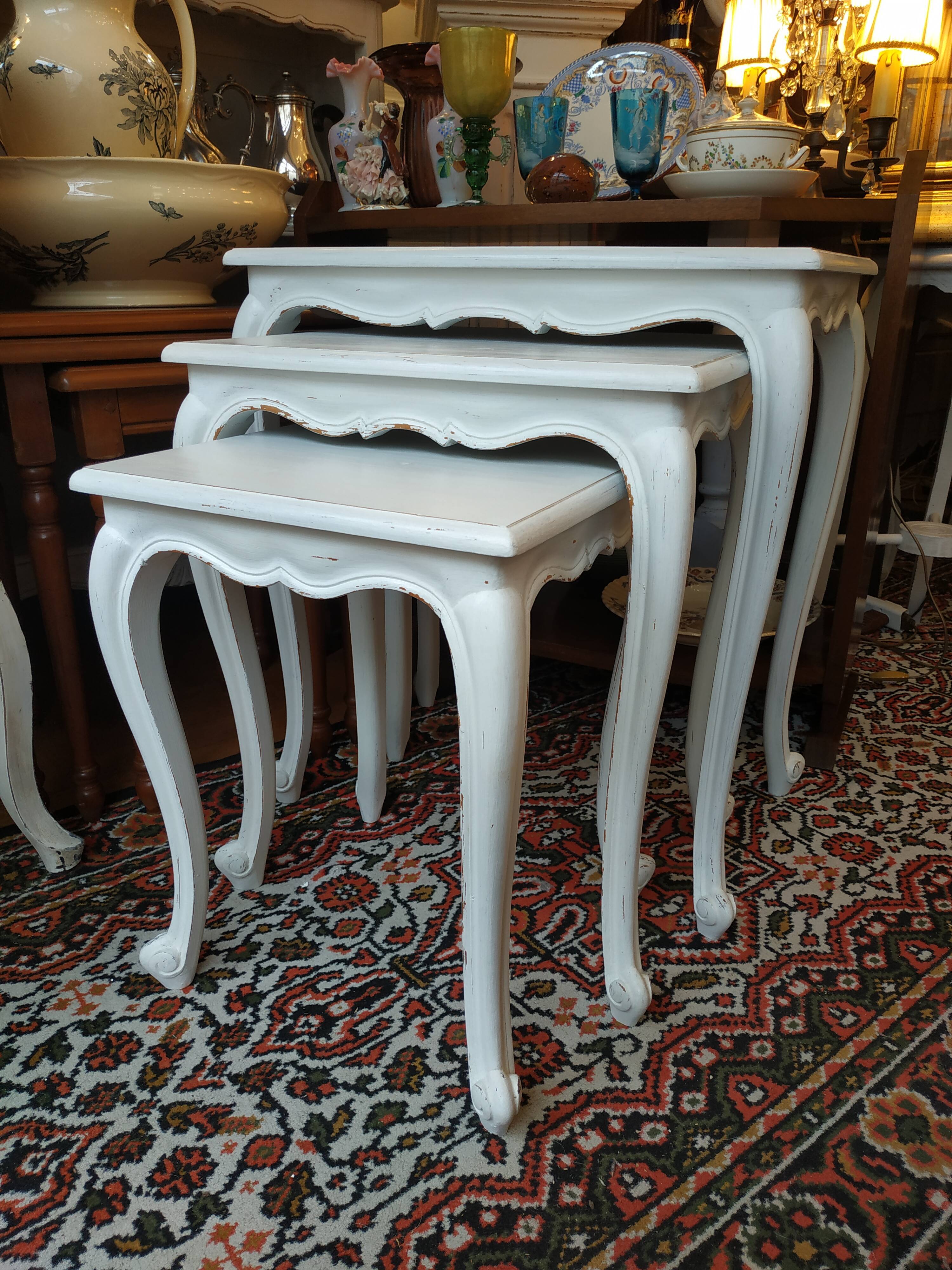 3 trundle tabs made of aged rechampi wood