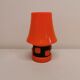 Table lamp, made in red double layer glass with metal details. estimated from the 1960s