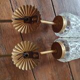 Pair of tulips and rosette wall lamp