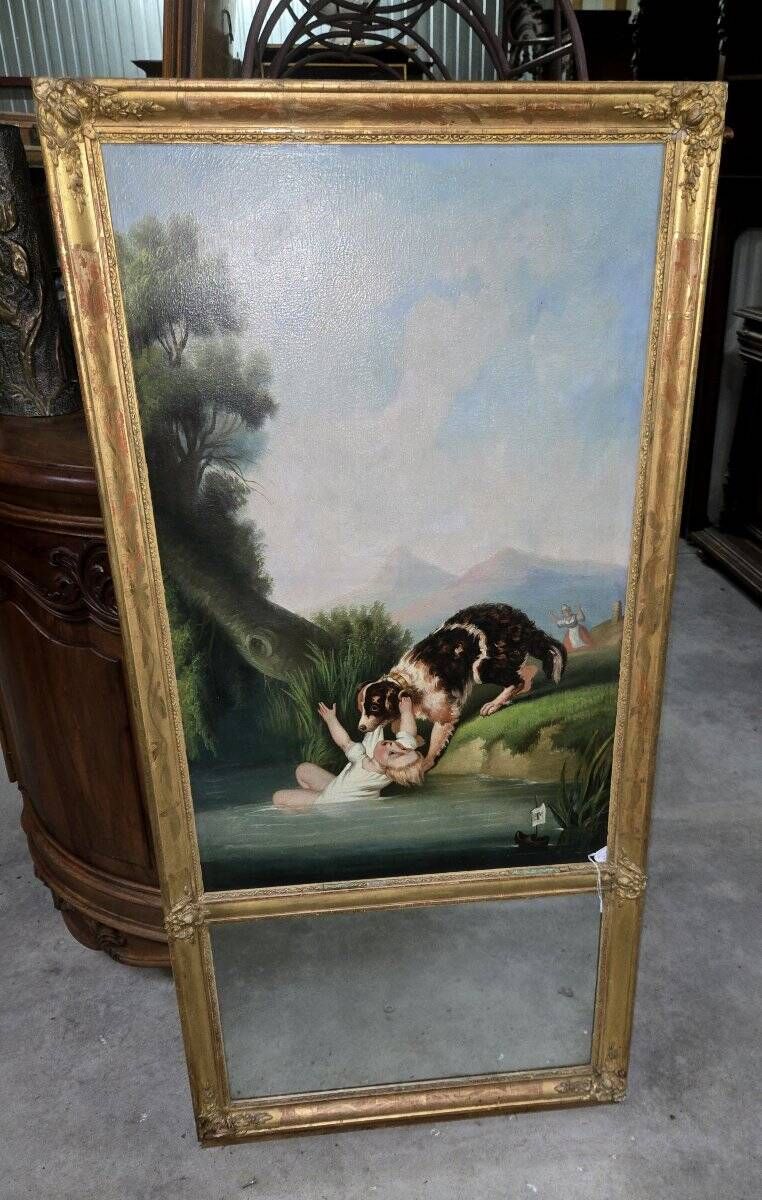 Grand miroir trumeau époque napoléon III
