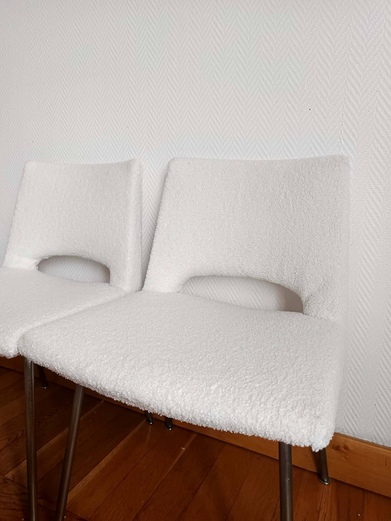 Paire de chaises bouclettes Georges Frydman 1960