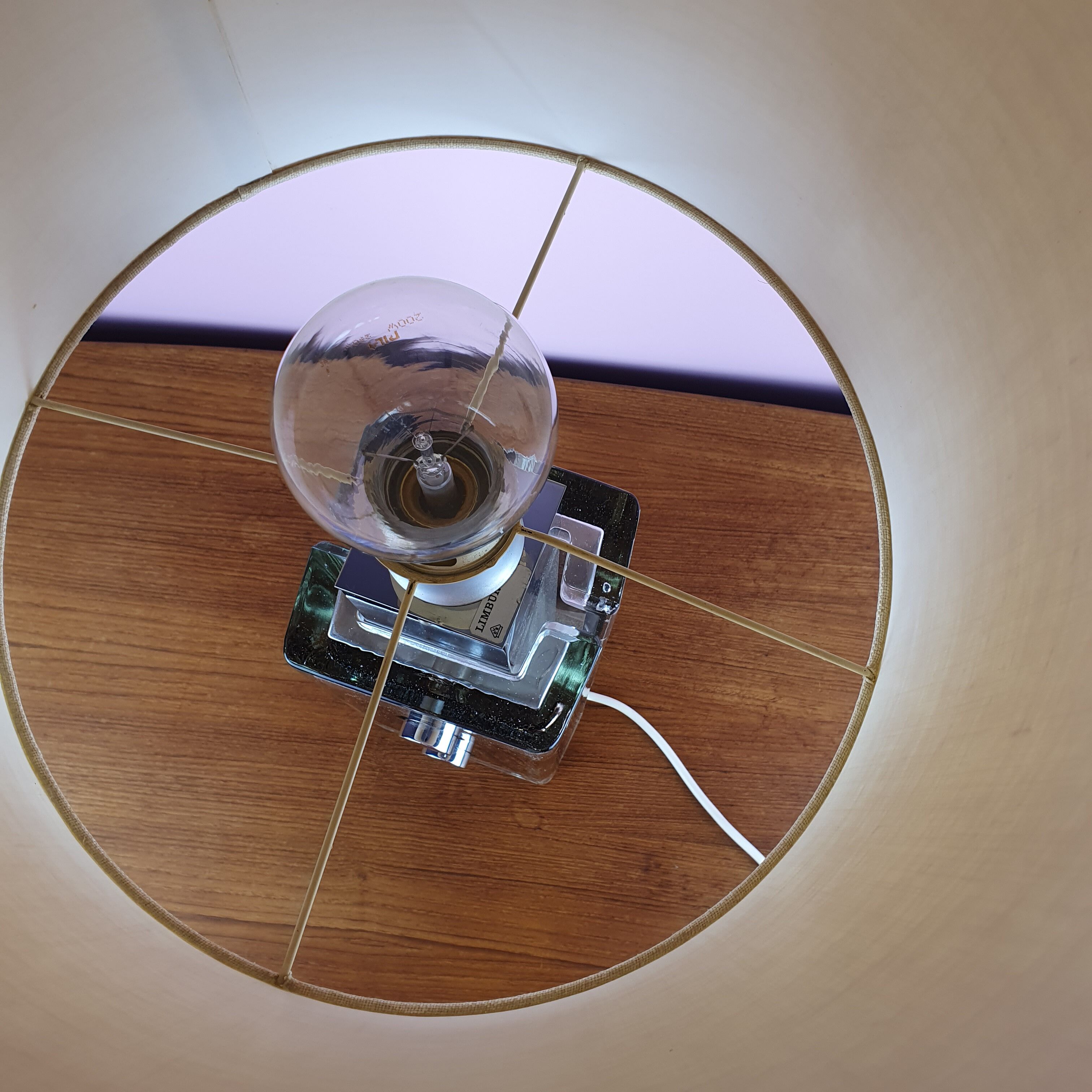 Glass Table Lamp by Helena Tynell for Limburg, 1960s