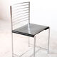Set of 4 chrome and leather chairs by Cidue, Italy 1970's